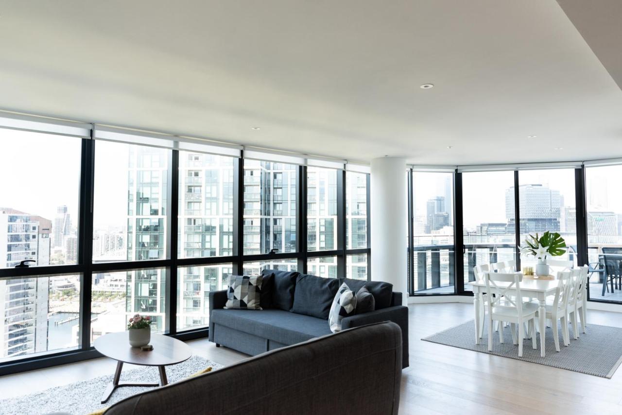 Melbourne skyline viewed from a high-floor apartment
